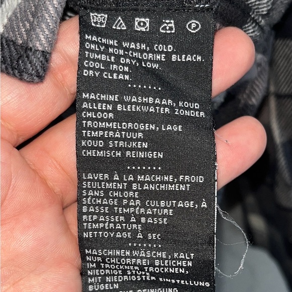 Harley-Davidson Black and Gray Plaid Flannel Shirt Embroidered front and back 🏍️ - Picture 7 of 10